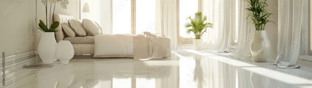 Stylish interior of light bedroom Stylish interior of light bedroom