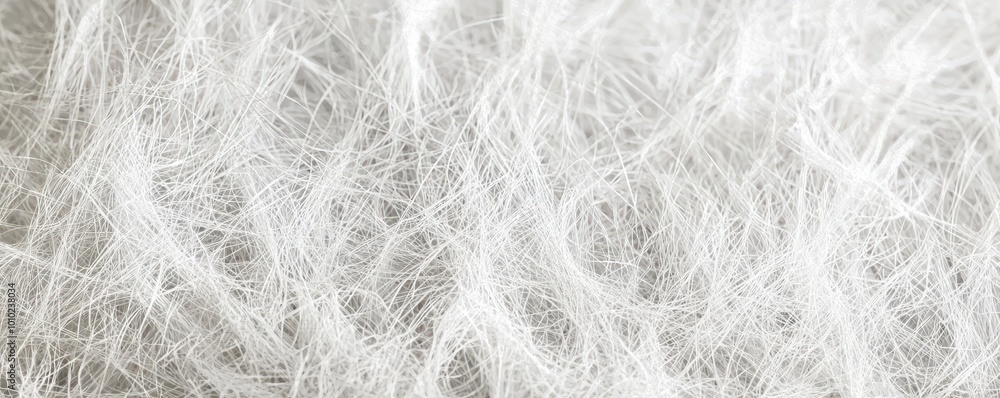 White textile fibers in close-up, intricate threading and texture, 3D rendering White textile fibers in close-up, intricate threading and texture, 3D rendering
