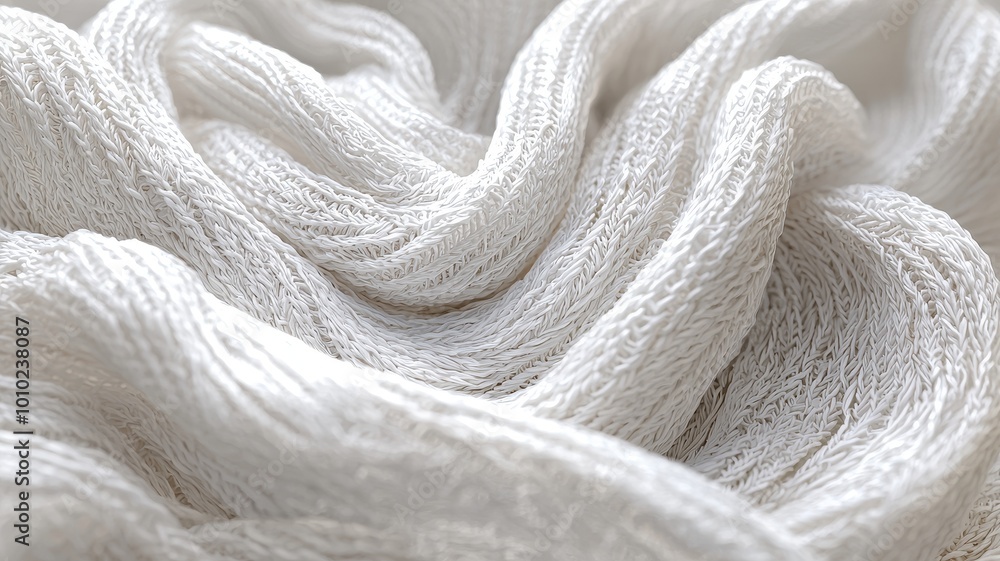 Macro fabric fiber, Close-up of White Cloth or woven textile Fiber, 3d illustration Macro fabric fiber, Close-up of White Cloth or woven textile Fiber, 3d illustration
