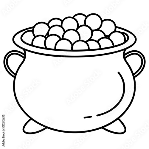 candy cauldron outline coloring book page line art drawing
