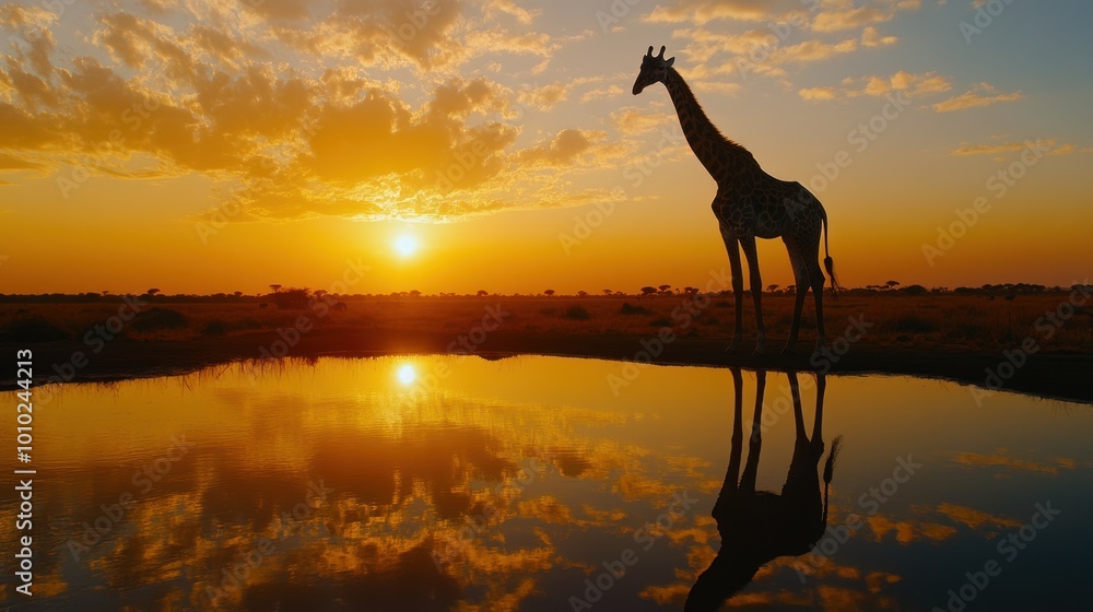 Giraffe Silhouette at Sunset Giraffe Silhouette at Sunset