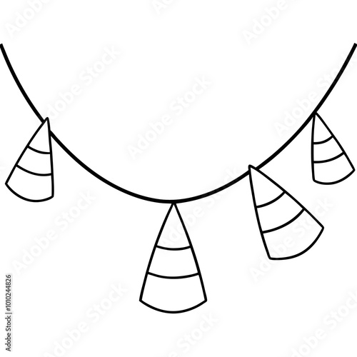 candy corn garland outline coloring book page line art drawing