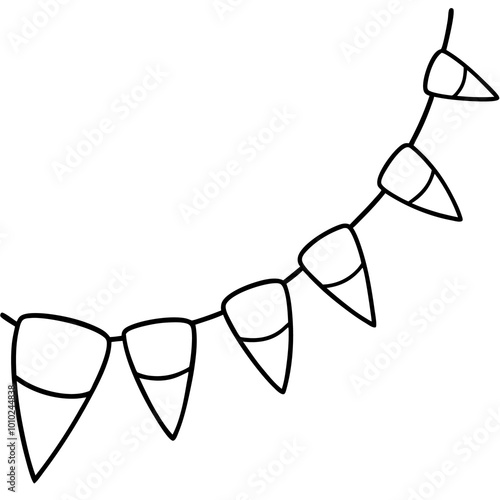 candy corn garland outline coloring book page line art drawing