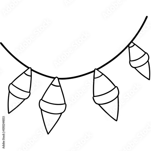 candy corn garland outline coloring book page line art drawing