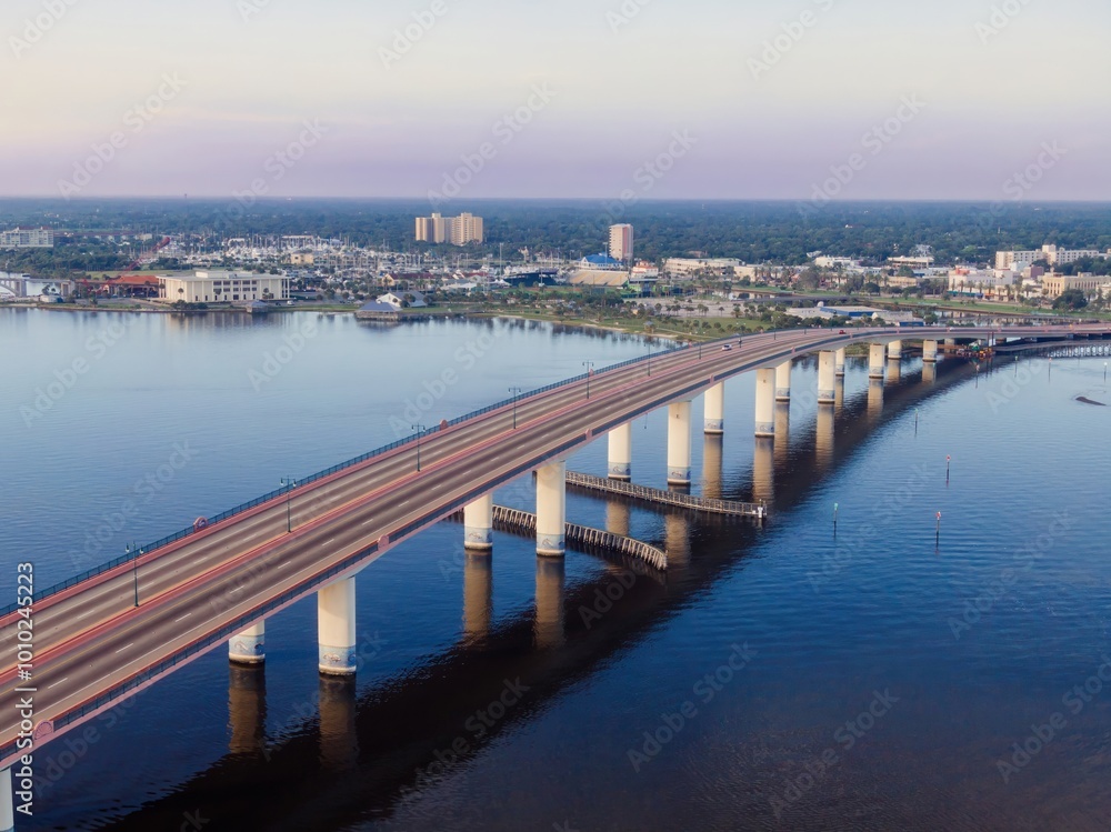 W International Speedway Bvld crossing the Halifax River. Daytona Beach, Florida, United States. W International Speedway Bvld crossing the Halifax River. Daytona Beach, Florida, United States.