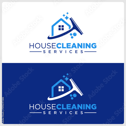 Home Cleaning Services Logo Design Vector template