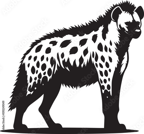 Hyena logo silhouette vector black and white photo