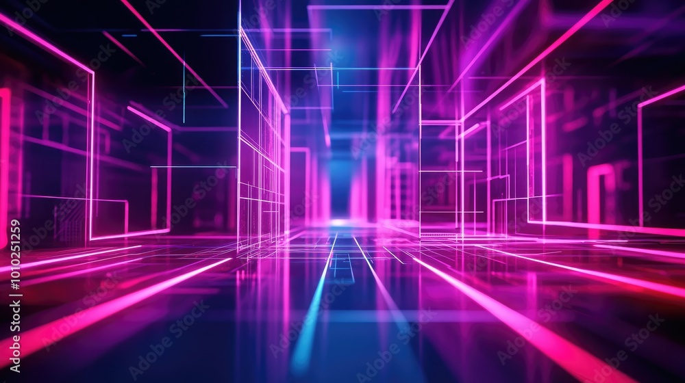 Abstract futuristic techno vibes in neon Abstract futuristic techno vibes in neon