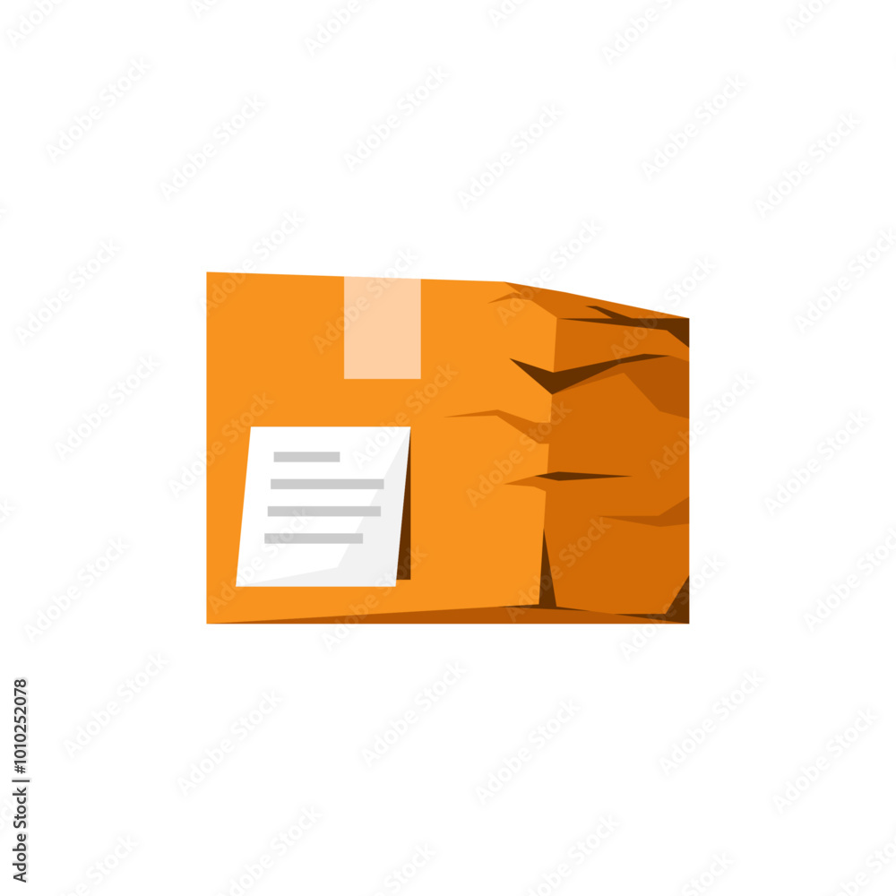 Damaged order package box due to poor shipping, broken parcel from bad delivery concept illustration flat design Damaged order package box due to poor shipping, broken parcel from bad delivery concept illustration flat design