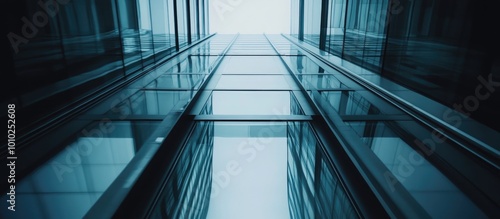 Abstract view of a skyscraper's glass facade