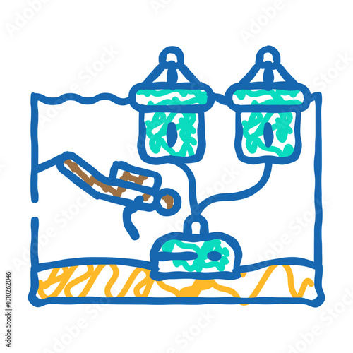 wave farm installation tidal doodle icon sketch vector. wave farm installation tidal sign. isolated symbol illustration