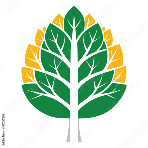 aspen green leaf icon symbol sign vector illustration on white background