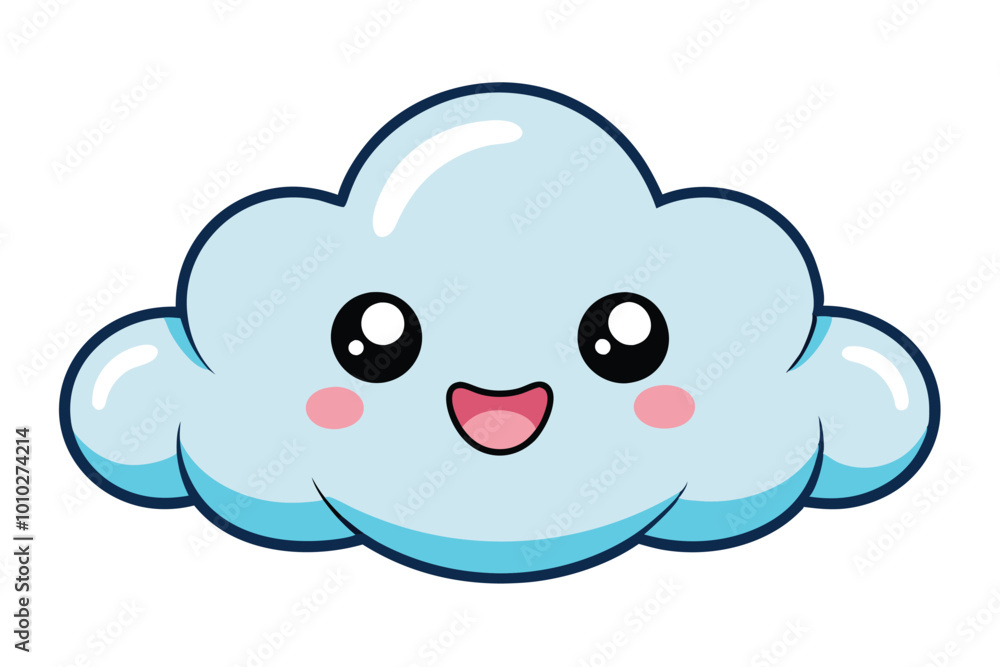 happy cloud white background. happy cloud white background.