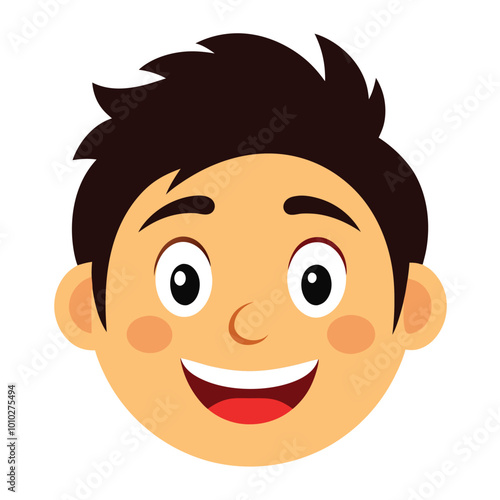 smiling face white background.