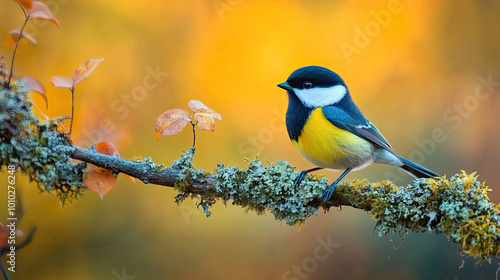 funny bird sits hunched on a branch in winter forest in the snow