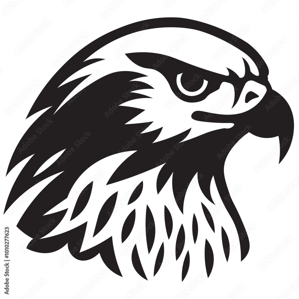 Vector Illustration Bird Hawk Eagle Falcon Black and White Logo Vector Illustration Bird Hawk Eagle Falcon Black and White Logo