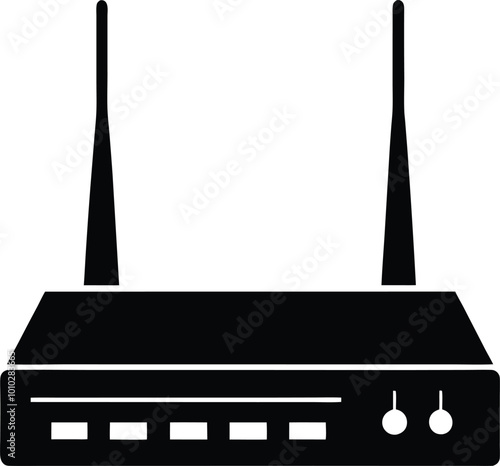 A wonderful technology of router silhouette vector art illustration design