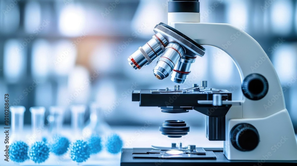 viruses and bacteria under a microscope in a medical and research laboratory viruses and bacteria under a microscope in a medical and research laboratory