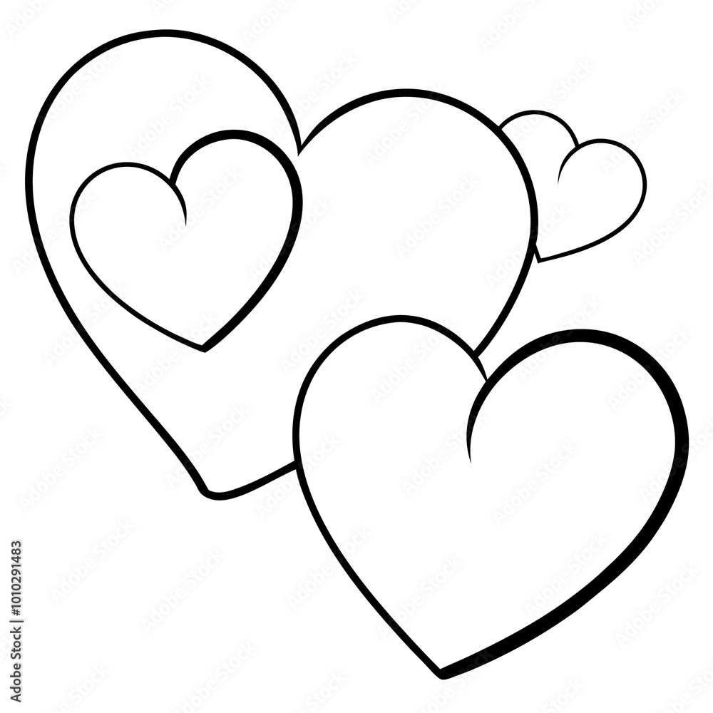 doodle hearts outline coloring book page line art drawing doodle hearts outline coloring book page line art drawing