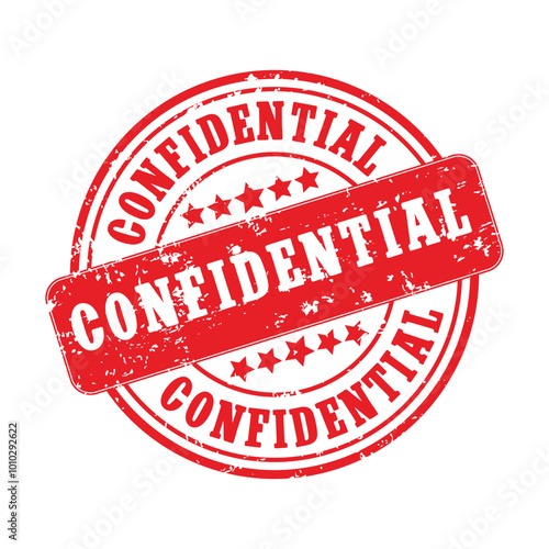 Confidential grunge rubber ink stamp vector isolated on a white background