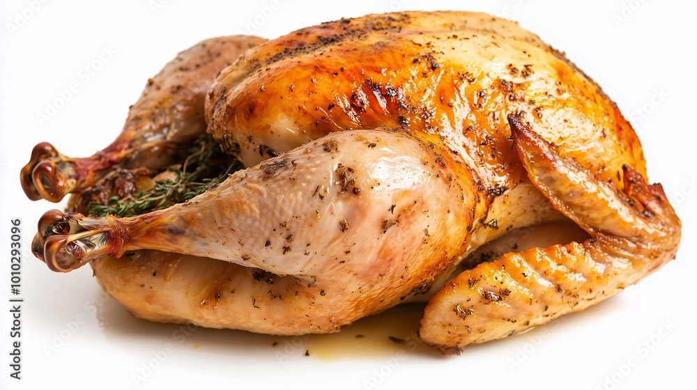 A whole, smoky-roasted turkey with browned skin and meat visible beneath it, holiday feast concept, thanksgiving, traditional cuisine A whole, smoky-roasted turkey with browned skin and meat visible beneath it, holiday feast concept, thanksgiving, traditional cuisine