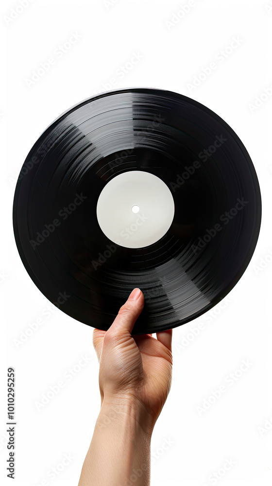 Hand Holding a Classic Vinyl Record
