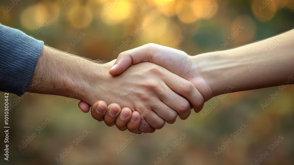 Two hands shaking in a handshake Two hands shaking in a handshake
