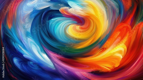 Vibrant swirls of color in abstract art