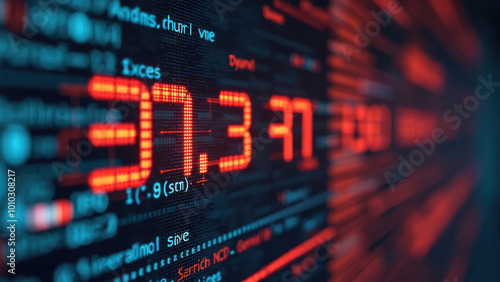 Digital display shows measurement readings in a high-tech environment with bright indicators and sleek design. Generative AI