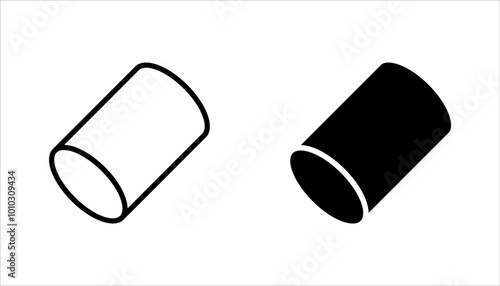 Cylinder shape icon set. Outline, cylinder icon design. vector illustration on white background