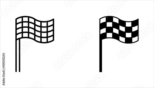 Racing flag icon set. Race flag, sports, car, moto. vector illustration on white background