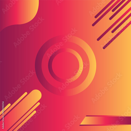 Trendy futuristic rounded Line shapes Orange gradient abstract background. Geometric seamless patterns