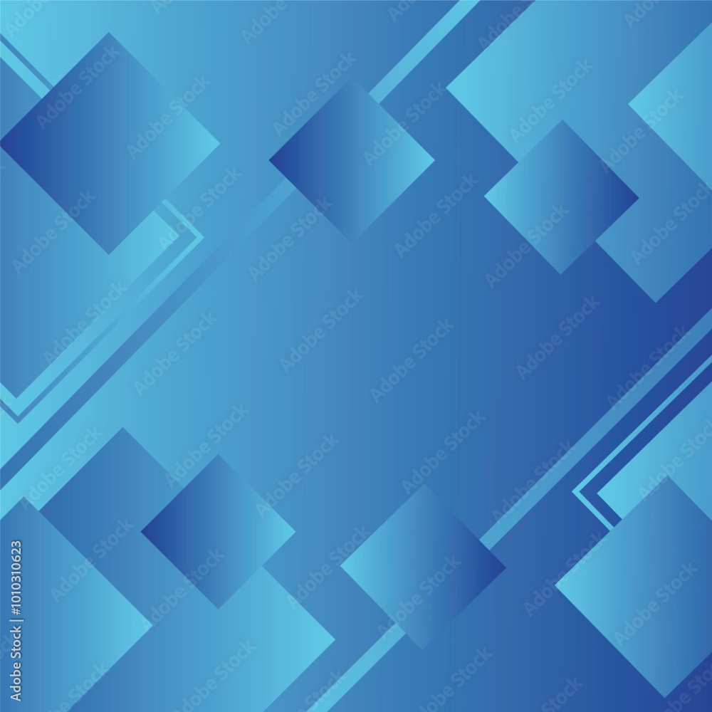 Obraz premium Blue and trendy rectangle shape abstract background. Futuristic digital hi-technology banner background seamless pattern