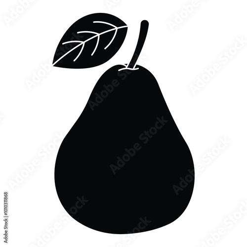 Pear. Flat vector illustration of a pear isolated on white background