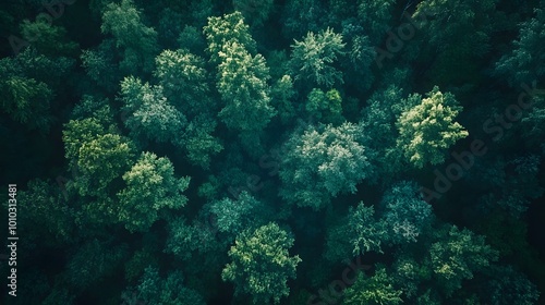 Aerial View of a Lush Forest Canopy