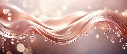 Golden Liquid Wave Abstract