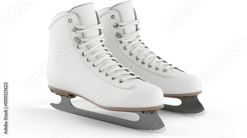 White figure skates with padded support, ideal for performing spins and jumps on ice.