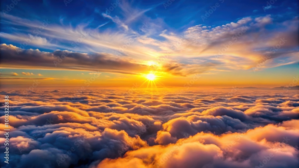 Panoramic view above clouds at sunset, panoramic, clouds, sunset, above, view, sky, orange, beautiful, nature, scenery Panoramic view above clouds at sunset, panoramic, clouds, sunset, above, view, sky, orange, beautiful, nature, scenery