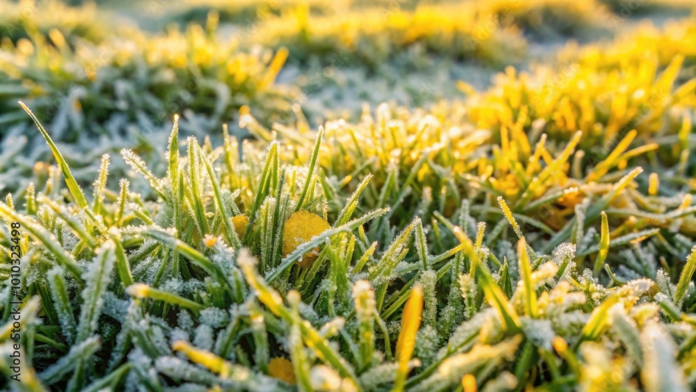 Yellow spots of frozen grass on a green mowed lawn affected by diseases after winter, lawn, grass, winter, frozen Yellow spots of frozen grass on a green mowed lawn affected by diseases after winter, lawn, grass, winter, frozen