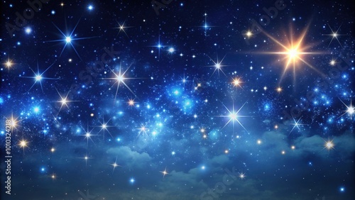 Dark night sky with twinkling stars motion looped background, starry, abstract, night, sky, blinking, dark, background, looped