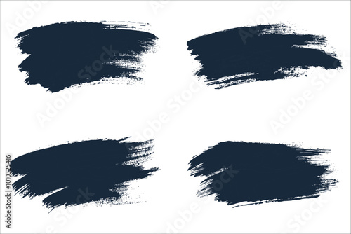 Set of navy blue brush stroke watercolor elements, Abstract watercolor navy blue brush stroke elements, Colorful vector watercolor brush strokes, Realistic paint brush strokes vector illustration, Wat