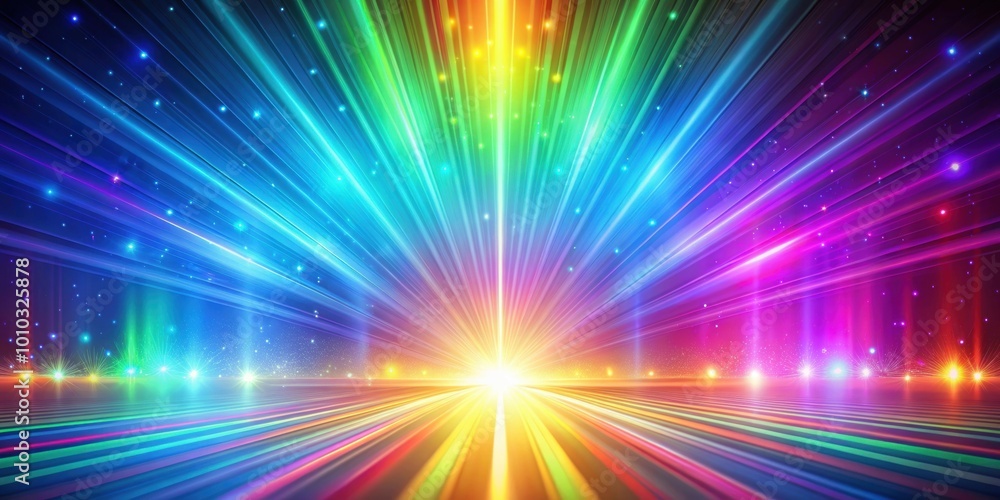 Fototapeta premium Abstract holographic background with rainbow light rays flashing and glowing, rainbow, light rays, holographic, abstract