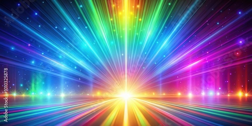 Abstract holographic background with rainbow light rays flashing and glowing, rainbow, light rays, holographic, abstract