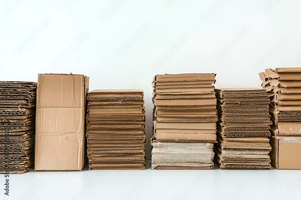 Recycled and Reusable Stacked Cardboard Boxes Recycled and Reusable Stacked Cardboard Boxes