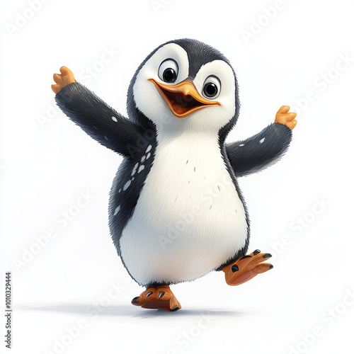 Wallpaper Mural Cute Cartoon Penguin Character Isolated on White Background Torontodigital.ca