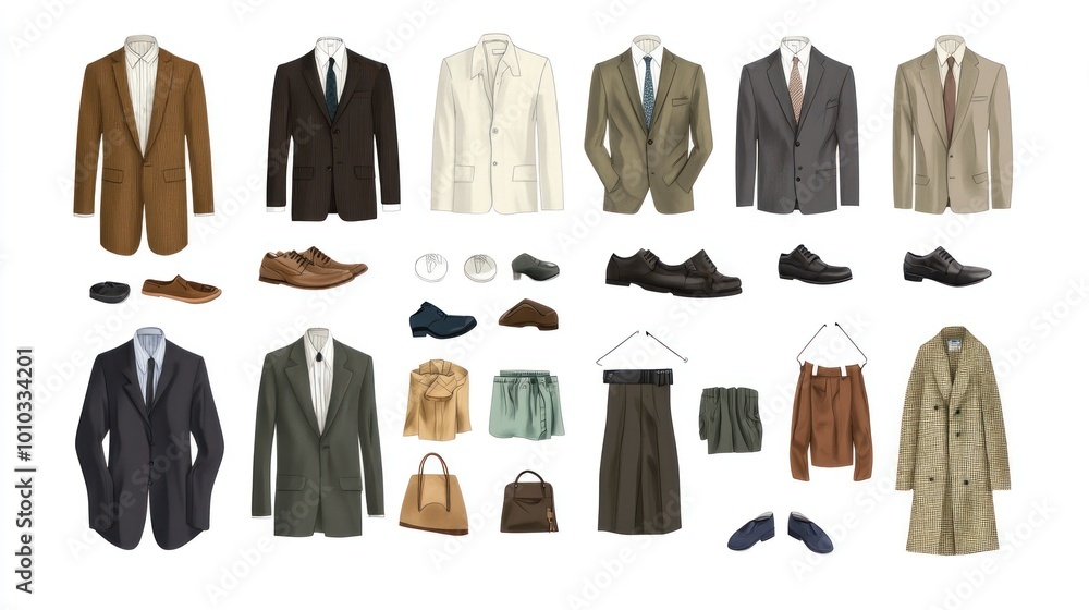 Collection of Men's Suits, Jackets, and Accessories Collection of Men's Suits, Jackets, and Accessories