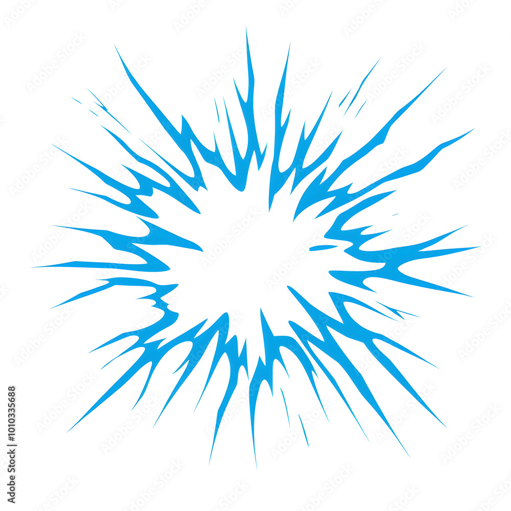 Blue Energy Burst Explosion on white and transparent background. PNG Blue Energy Burst Explosion on white and transparent background. PNG