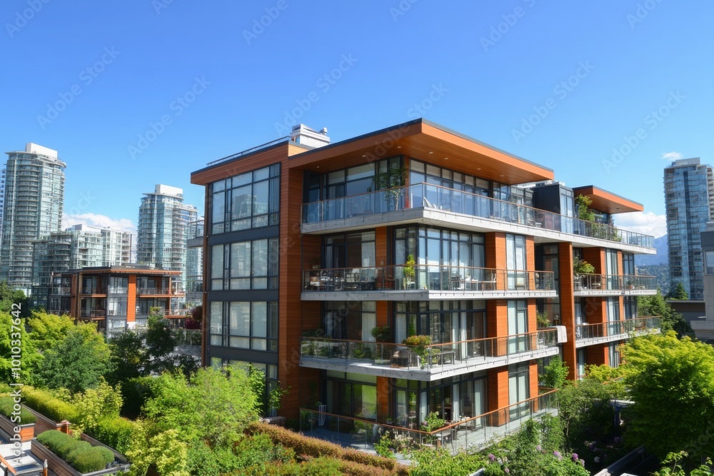 Modern Condominiums in Urban Setting Modern Condominiums in Urban Setting