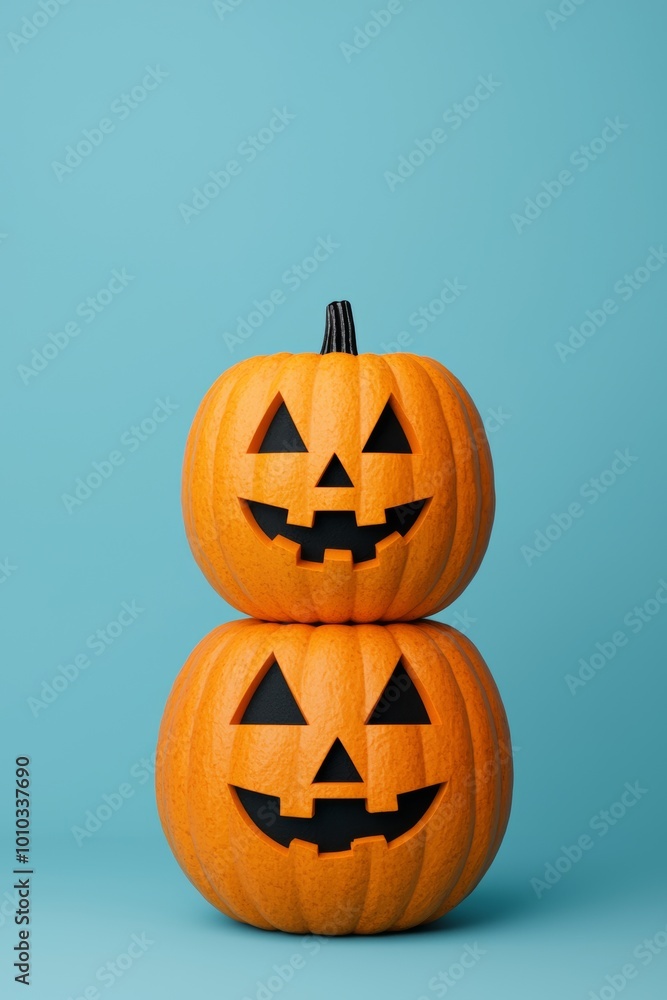 Obraz premium Festive Carved Pumpkins for Halloween Decor