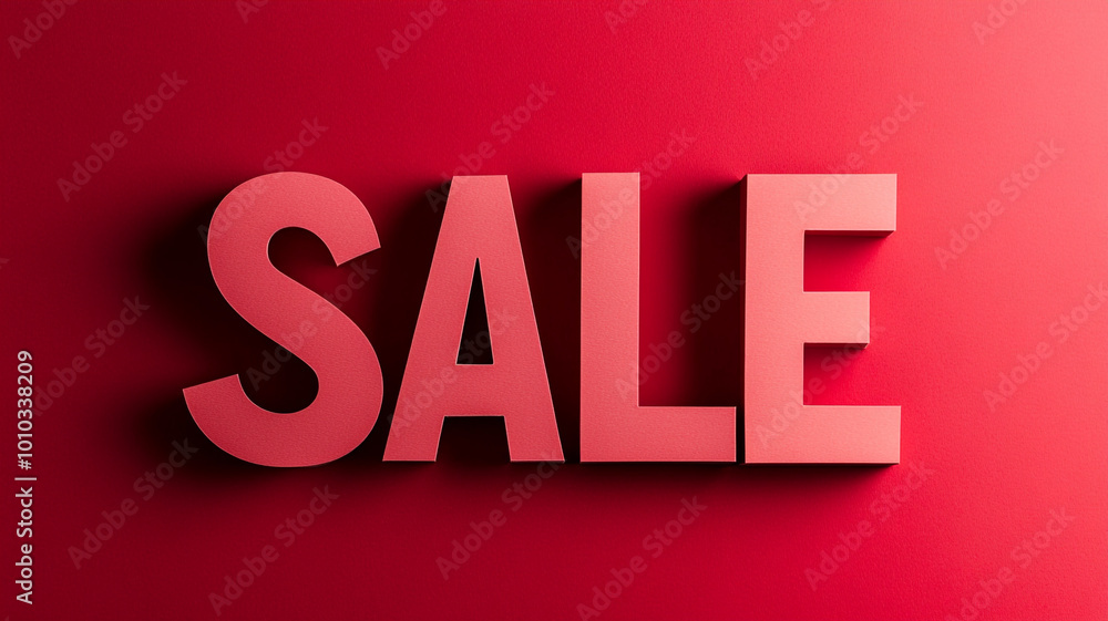 Red word SALE cut out of white paper Red word SALE cut out of white paper